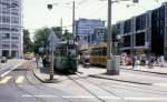 Basel BVB Tram 14 (Dwag/BBC/Siemens-Be 4/6 625, Bj 1972) Aeschenplatz am 30.