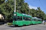 Be 4/4 477 zusammen mit dem B 1470 und dem Be 4/4 475 auf der Linie 3 fahren zur Haltestelle Luzernerring. Die Aufnahme stammt vom 17.07.2014.