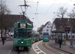 BVB: Auf der Combino-Tramlinie 6 Allschwil-Riehen Grenze stand am 6.