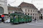 Be 2/2 215 zusammen mit dem B2 423 auf einer Extrafahrt am Bahnhof SBB. Die Aufnahme stammt vom 15.08.2015.