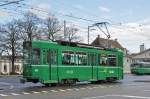 Be 4/4 495 fährt mit der Fahrschule zur Haltestelle M-Parc. Die Aufnahme stammt vom 05.01.2016.