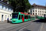 Basel BVB Tram 8 (Siemens-Combino Be 6/8 312) Steinenberg am 6. Juli 2015.