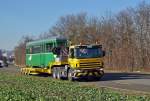 Am 25.01.2016 geht der B 1448 auf die letzte Reise. Hier fährt der Lastwagen auf der Rheinstrasse Richtung Kaiseraugst.