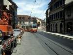 Genve / Genf TPG Tram 12 (ACMV/Dwag/BBC-Be 4/6 804) Carouge, Rue Ancienne / Rue du March am 8. Juli 1990.