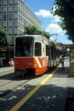 Genve / Genf TPG Tram 12 (ACMV/Dwag-Be 4/6 830) Rond-Point de Rive am 8. Juli 1990.