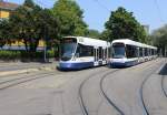 Genève / Genf TPG Tram 12 (Stadler Be 6/10 1815 / Bombardier Be 6/8 869) Moillesulaz am 5.