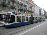 VBZ - Tram Be 5/6 3043 unterwegs auf der Linie 6 in der Stadt Zürich am 28.01.2018