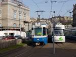 Wagennummer 2083 auf einer Dienstfahrt beim Bahnhofplatz. Wahrscheinlich fuhr dieses Tram ins Depot Kalkbreite ein. Datum: 23. 2. 2021