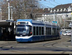 VBZ - Tram Be 5/6 3029 unterwegs auf der Linie 13 in Zürich am 21.02.2021