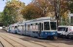 VBZ Wagennummer 2043  Rennweg  in der Gessnerallee. Dieser Wagen verkehrt seit Septemberals Impftram. Datum: 25. 9. 2021