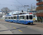 VBZ -Tram Be 4/6 2080 +Be 4/6 2024 unterwegs auf der Linie 2in Schlieren am 10.04.2023