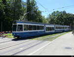 VBZ - Tram Be 4/8 2102 + Be 2/4 2430 unterwegs auf der Linie 7 bei der einfahrt zur Haltestelle Milchbuck am 2024.07.14