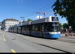 VBZ - Tram Be 6/8 4040 unterwegs auf der Linie 17 hinter dem SBB Haupt Bahnhof am 2024.07.14