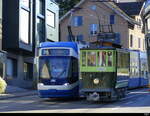 VBZ - Be 5/6 3022 unterwegs auf der Linie 11 und Ce 2/2 1 vom Verein Tram-Museum Zürich unterwegs auf der Museums Linie in der Stadt Zürich am 2024.10.27