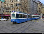 VBZ - Be 4/6 2084 + Be 2/4  2432 unterwegs auf der Linie 9 bei der Haltestelle Bellevue  in Zürich am 2024.12.21