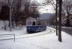 Zürich VBZ Tramlinie 10 (Be 4/4 1424 (SWS/MFO 1960)) Unterstrass, Irchelstrasse / Milchbuck am 6. März 2005. - Scan eines Diapositivs. Film: Kodak Ektachrome ED-3. Kamera: Leica CL.