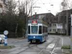 VBZ - Tram Be 4/6  2046 unterwegs auf der Linie 15 in Zrich am 23.12.2012