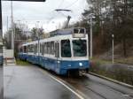 VBZ - Tram Be 4/6  2089 und Be 4/6 unterwegs auf der Linie 7 in Zrich am 23.12.2012