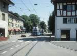 Zrich VBZ Tram 13 (Be 4/6) Limmattalstrasse / Meierhofplatz im August 1986.
