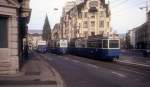 Zürich VBZ Tram 7 (SIG/MFO/SAAS-Be 4/6 1653) / Tram 13 (SIG/MFO/SAAS-Be 4/6 1710) Bleicherweg / Dreikönigstrasse am 18.