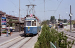 Zürich VBZ Tram 10 (SWS/MFO Be 4/4 1396) Unterstrass, Milchbuck im Juli 1983.