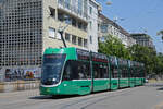 Be 6/8 Flexity 5043, auf der Linie 6, fährt am 14.06.2023 bei der Haltestelle Morgartenring ein.