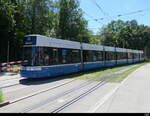 VBZ - Tram Be 6/8 4028 unterwegs auf der Linie 14 bei der zufahrt zur Haltestelle Milchbuck am 2024.07.14