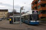 Be 6/8 4030 in Zürich, Werdhölzli (Endhaltestelle) am 29.12.2022.