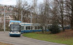 Ein Cobra Be 5/6 in der Wendeschleife Hardturm in Zürich am 29.12.2022.