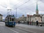 Aktion Pro Sächsitram Zürich (APS).
Rundkurs Bahnhofstrasse-Bellevue-Limmatquai-Central
vom 5. Dezember 2021 mit dem Be 2/2 1019.
Foto: Walter Ruetsch