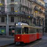 AGMT Association Genevoise du Musée des Tramways: Be 4/4 729 (SWP/Sécheron 1952) + B 308 (FFA 1951), Linie 3 Rive-Plainpalais-Rive-Moillesulaz-Rive, Haltestelle Rive, Genf, 3.