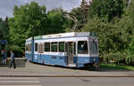 Zürich VBZ Tramlinie 11 (SWP/SIG/BBC-Be 4/6 2055, Bj. 1986) Rehalp (Endst.) am 26. Juli 1993. - Scan eines Farbnegativs. Film: Kodak Gold 200-3. Kamera: Minolta XG-1.