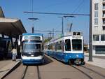 Linie 7 Wagennummer 2021  Albisrieden  beim Bahnhof Stettbach.