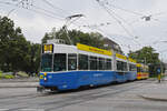 Seltener Gast auf der Linie 10. Am 16.09.2024 fährt der Be 4/8 259 im BTB Look zusammen mit dem Be 4/6 229 zur Haltestelle beim Bahnhof SBB. Aufnahme Basel.