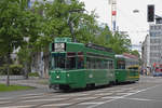 Be 4/4 492 zusammen mit dem B4S 1449, auf der Linie 15, fährt zur Haltestelle Denkmal. Die Aufnahme stammt vom 10.05.2019.