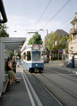 Zürich VBZ Tramlinie 10 (SWP/SIG/BBC Be 4/8 2120, ex-Be 4/6 2120) Oberstrass, Winterthurerstrasse / Letzistrasse am 26.