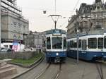 Linie 14 Wagennummer 2038 „Witikon“ beim Bahnhofplatz.