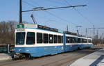 Be 4/6 2039+2311 an der Endhaltestelle Auzelg am 28.02.2009.