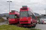 Am 04.12.2024 stehen die nächsten Vevey Trams (732 und 737) beim Zoll in Rheinfelden und warten auf die Weiterfahrt in die Ukraine.