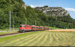 OeBB Ersatzzug mit Re 430 350 / Klus, 17. Juli 2024<br>
Regio Oensingen - Balsthal