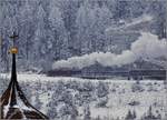 Mit Dampf zum Gotthard. Im Schneesturm zieht 01 202 zieht ihren Sonderzug die Nordrampe hoch. Wassen März 2018. Das war kein Fotowetter, trotzdem sind ein paar wenige Bilder wohl zeigenswert.