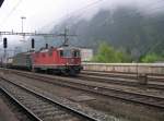 Gotthard 2008 - Die beiden SBB Loks Re 4/4 11162 und Re 6/6 11659 haben am Abend des 22.05.2008 einen Gterzug die Gotthard Nordrampe hinaufgezogen.