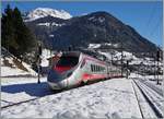 Ein FS Trenitalia ETR 610 auf dem Weg von Zürich nach Milano bei der Druchfahrt in Airolo.