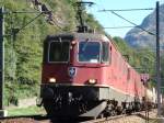 Re 10/10 mit Gterzug nordwrts fahrend bei Bodio am 19.07.2007