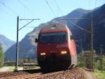 Re 460 117 mit IR nach Norden bei Bodio am 19.09.2007