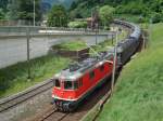 Re 10/10 mit Euro Lux-Cargo Ganzzug bei Faido am 07.06.2008