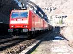 BR 185-Doppelpack mit GZ bei Giornico am 21.02.2009