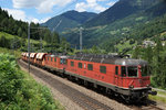 SBB: Re 10/10 mit einem Holcim Sand- und Kieszug auf der Gotthard-Südrampe unterwegs am 28.