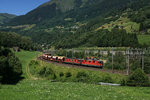 Re 4/4 II 11295 und Re 6/6 11619 rollen am 19.07.2016 die Gotthard-Südrampe hinunter und konnten bei Rodi-Fiesso festgehalten werden.