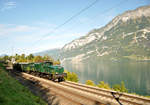 Das SBB Historic Krokodil Be 6/8, unterwegs am Walensee entlang in Richtung Sargans. Foto aufgenommen am 23.9.1017